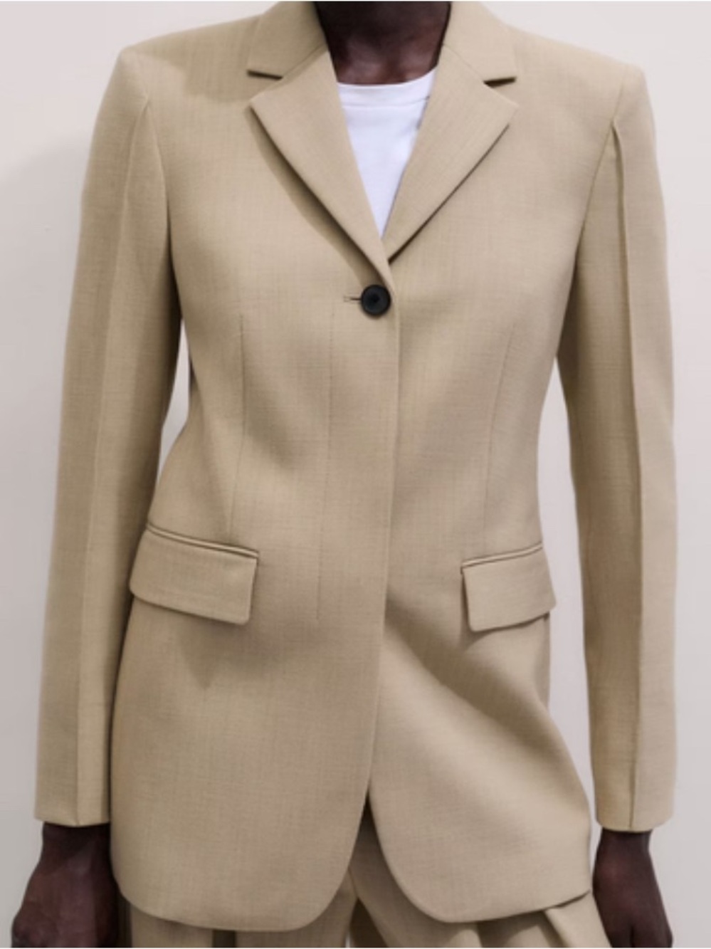ME+EM Slim Contour Blazer Blazer Sand color